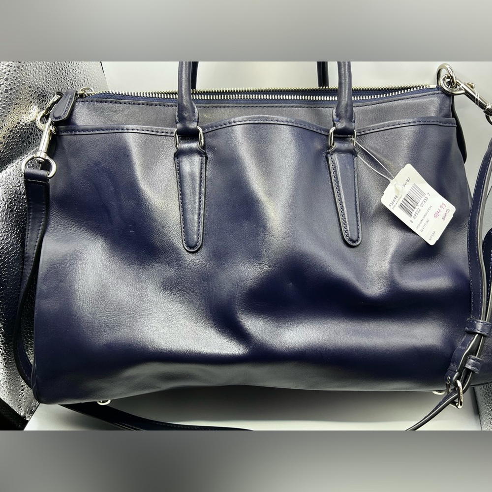 🛑SOLD🛑 Coach Navy Blue Morgan Patchwork Leather Satchel NWT Fast Shipping F36698 - Picture 7 of 14